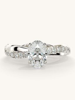 Valanova - White Gold Sterling Silver and Certified Lab Grown Diamond 1.03Cts Ring