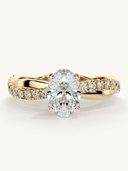 Valanova - Gold Sterling Silver and Certified Lab Grown Diamond 1.03Cts Ring