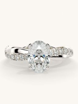 Valanova - White Gold Sterling Silver and Certified Lab Grown Diamond 1.28Cts Ring