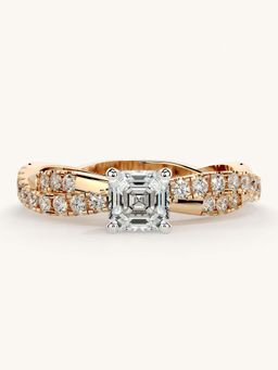 Valanova - Rose Gold Sterling Silver and Certified Lab Grown Diamond 0.91Cts Ring