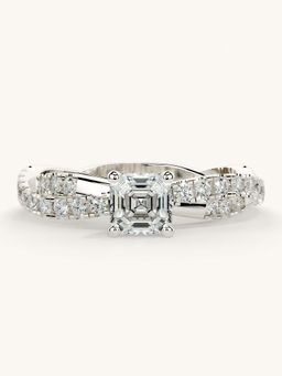 Valanova - White Gold Sterling Silver and Certified Lab Grown Diamond 0.91Cts Ring
