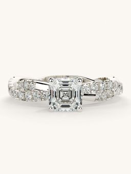 Valanova - White Gold Sterling Silver and Certified Lab Grown Diamond 1.16Cts Ring