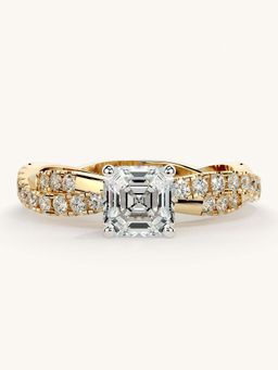 Valanova - Gold Sterling Silver and Certified Lab Grown Diamond 1.16Cts Ring