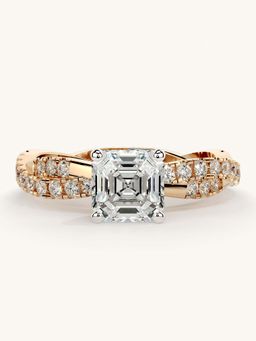 Valanova - Rose Gold Sterling Silver and Certified Lab Grown Diamond 1.41Cts Ring
