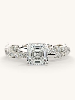 Valanova - White Gold Sterling Silver and Certified Lab Grown Diamond 1.41Cts Ring