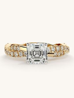 Valanova - Gold Sterling Silver and Certified Lab Grown Diamond 1.41Cts Ring