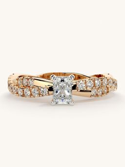 Valanova - Rose Gold Sterling Silver and Certified Lab Grown Diamond 0.66Cts Ring
