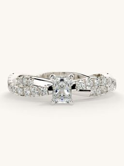 Valanova - White Gold Sterling Silver and Certified Lab Grown Diamond 0.66Cts Ring