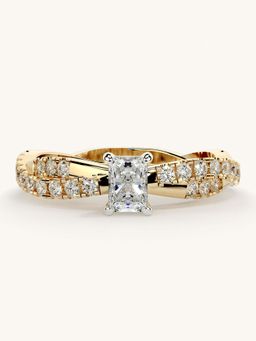 Valanova - Gold Sterling Silver and Certified Lab Grown Diamond 0.66Cts Ring