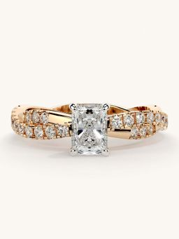 Valanova - Rose Gold Sterling Silver and Certified Lab Grown Diamond 0.91Cts Ring