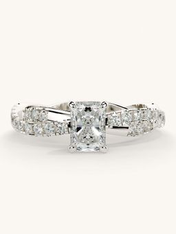 Valanova - White Gold Sterling Silver and Certified Lab Grown Diamond 0.91Cts Ring