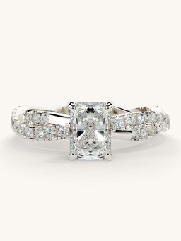 Valanova - White Gold Sterling Silver and Certified Lab Grown Diamond 1.16Cts Ring