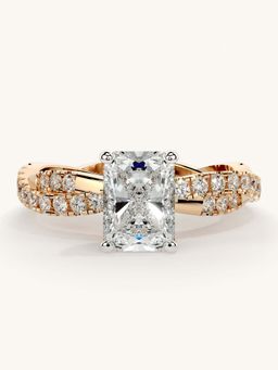 Valanova - Rose Gold Sterling Silver and Certified Lab Grown Diamond 1.41Cts Ring