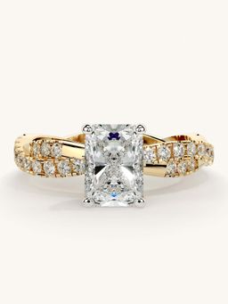 Valanova - Gold Sterling Silver and Certified Lab Grown Diamond 1.41Cts Ring