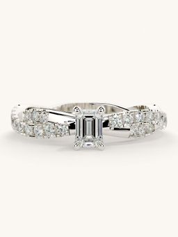 Valanova - White Gold Sterling Silver and Certified Lab Grown Diamond 0.66Cts Ring