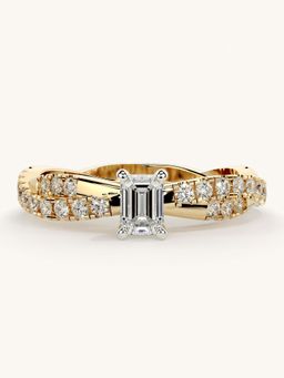 Valanova - Gold Sterling Silver and Certified Lab Grown Diamond 0.66Cts Ring