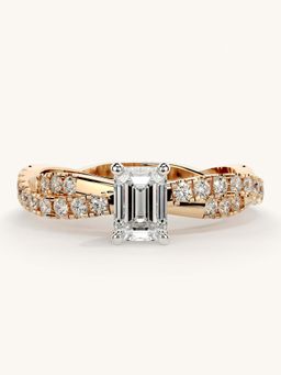 Valanova - Rose Gold Sterling Silver and Certified Lab Grown Diamond 0.91Cts Ring