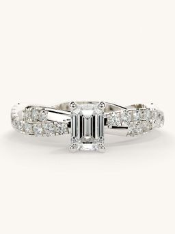 Valanova - White Gold Sterling Silver and Certified Lab Grown Diamond 0.91Cts Ring