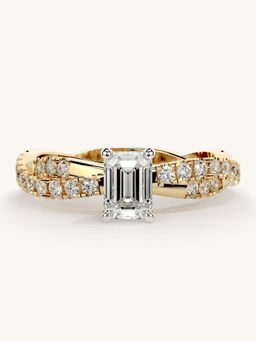 Valanova - Gold Sterling Silver and Certified Lab Grown Diamond 0.91Cts Ring