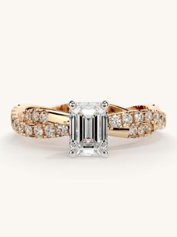 Valanova - Rose Gold Sterling Silver and Certified Lab Grown Diamond 1.16Cts Ring