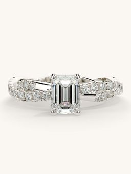 Valanova - White Gold Sterling Silver and Certified Lab Grown Diamond 1.16Cts Ring