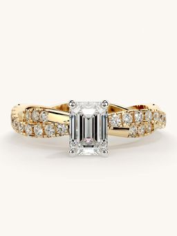 Valanova - Gold Sterling Silver and Certified Lab Grown Diamond 1.16Cts Ring