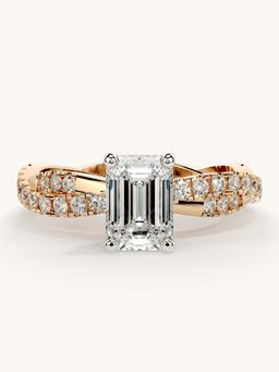 Valanova - Rose Gold Sterling Silver and Certified Lab Grown Diamond 1.41Cts Ring