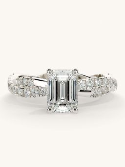Valanova - White Gold Sterling Silver and Certified Lab Grown Diamond 1.41Cts Ring