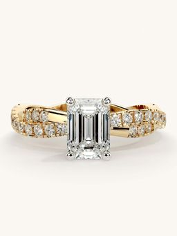 Valanova - Gold Sterling Silver and Certified Lab Grown Diamond 1.41Cts Ring