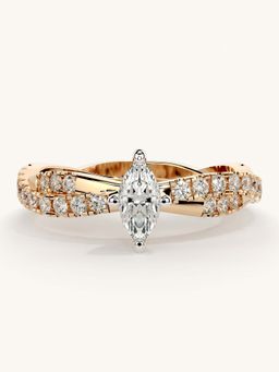 Valanova - Rose Gold Sterling Silver and Certified Lab Grown Diamond 0.66Cts Ring
