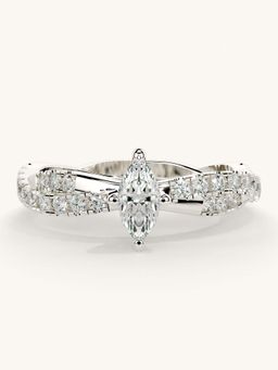Valanova - White Gold Sterling Silver and Certified Lab Grown Diamond 0.66Cts Ring