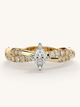 Valanova - Gold Sterling Silver and Certified Lab Grown Diamond 0.66Cts Ring