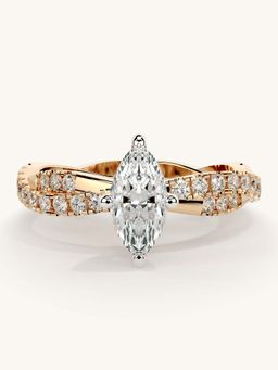Valanova - Rose Gold Sterling Silver and Certified Lab Grown Diamond 0.91Cts Ring