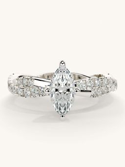 Valanova - White Gold Sterling Silver and Certified Lab Grown Diamond 0.91Cts Ring