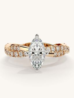 Valanova - Rose Gold Sterling Silver and Certified Lab Grown Diamond 1.16Cts Ring