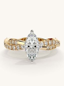 Valanova - Gold Sterling Silver and Certified Lab Grown Diamond 1.16Cts Ring