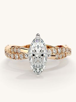 Valanova - Rose Gold Sterling Silver and Certified Lab Grown Diamond 1.41Cts Ring