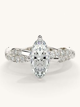 Valanova - White Gold Sterling Silver and Certified Lab Grown Diamond 1.41Cts Ring