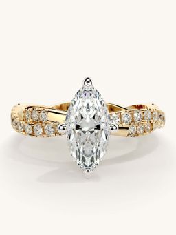 Valanova - Gold Sterling Silver and Certified Lab Grown Diamond 1.41Cts Ring
