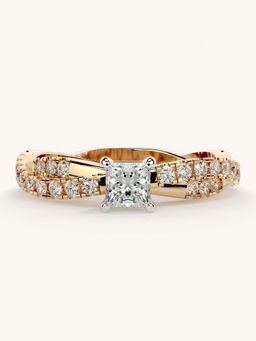 Valanova - Rose Gold Sterling Silver and Certified Lab Grown Diamond 0.66Cts Ring