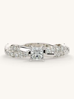 Valanova - White Gold Sterling Silver and Certified Lab Grown Diamond 0.66Cts Ring