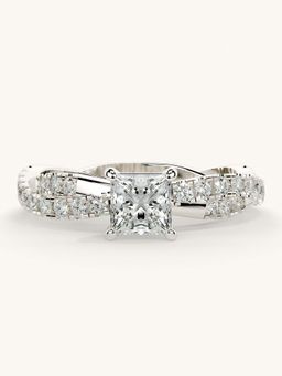 Valanova - White Gold Sterling Silver and Certified Lab Grown Diamond 0.91Cts Ring