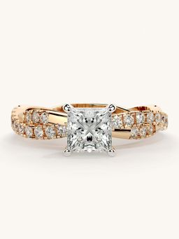 Valanova - Rose Gold Sterling Silver and Certified Lab Grown Diamond 1.16Cts Ring