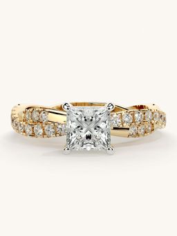 Valanova - Gold Sterling Silver and Certified Lab Grown Diamond 1.16Cts Ring