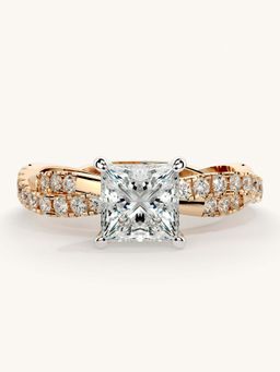Valanova - Rose Gold Sterling Silver and Certified Lab Grown Diamond 1.41Cts Ring