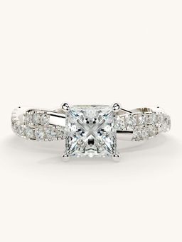 Valanova - White Gold Sterling Silver and Certified Lab Grown Diamond 1.41Cts Ring