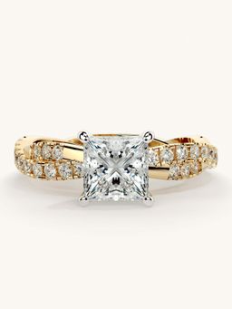 Valanova - Gold Sterling Silver and Certified Lab Grown Diamond 1.41Cts Ring