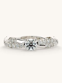 Valanova - White Gold Sterling Silver and Certified Lab Grown Diamond 0.66Cts Ring