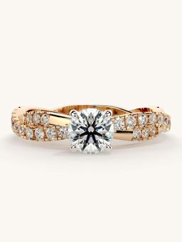 Valanova - Rose Gold Sterling Silver and Certified Lab Grown Diamond 0.91Cts Ring