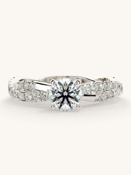 Valanova - White Gold Sterling Silver and Certified Lab Grown Diamond 0.91Cts Ring